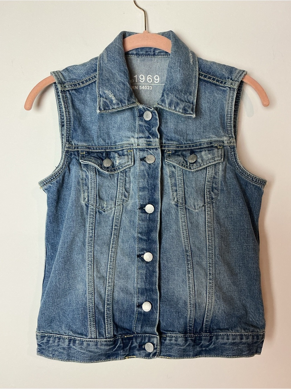 Gap 1969 Blue Denim Vest Sleeveless Women’s Size S